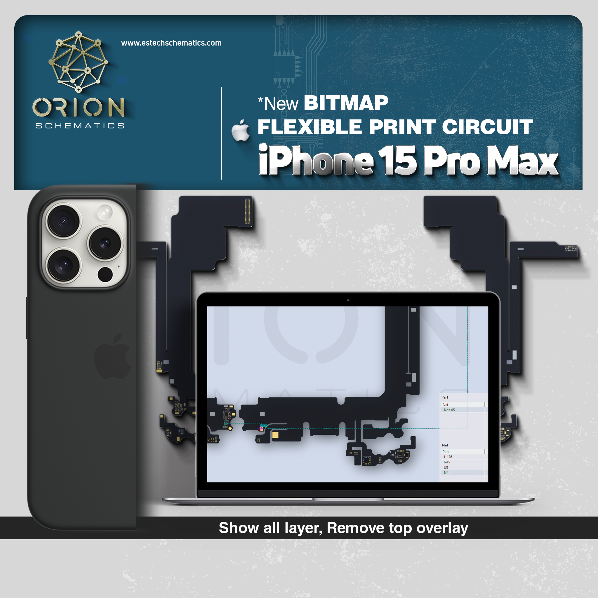 FPC Flexible iPhone Jalur Orion Bitmap iphone 15 pro max